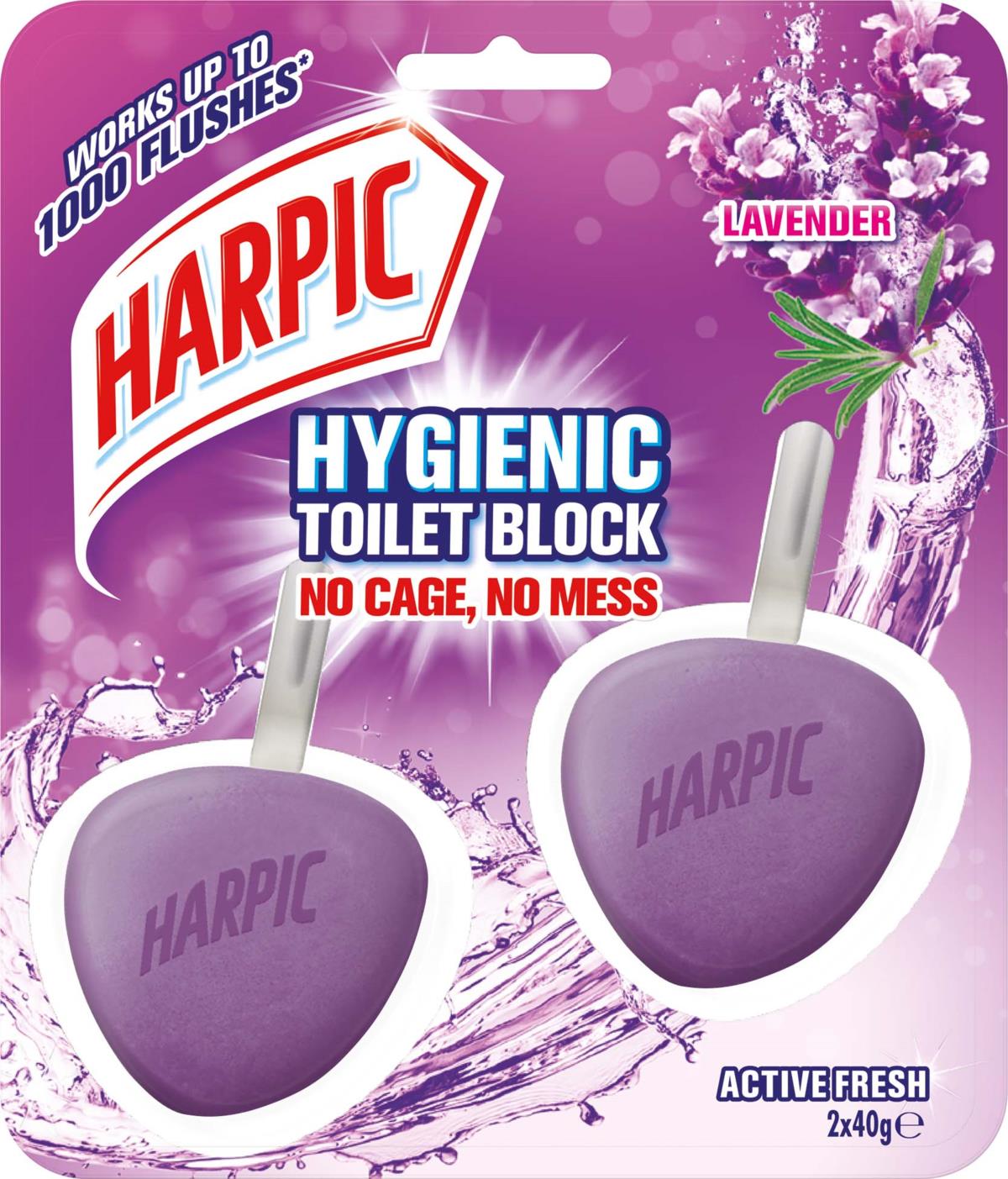 Harpic Active Fresh Hygienic Lavender Toilett Block | lyko.com