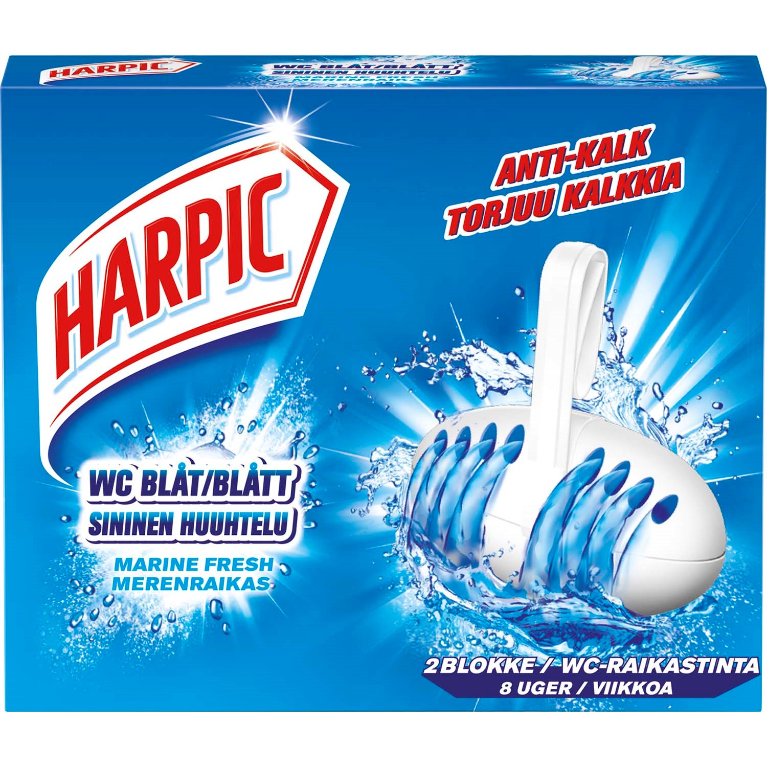 Harpic WC Blue Limescale Remover Marine Fresh Block