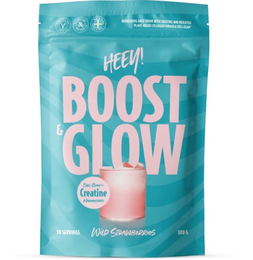 Heey! Boost & Glow Creatine + Coll-egan® Wild Strawberries 300 g