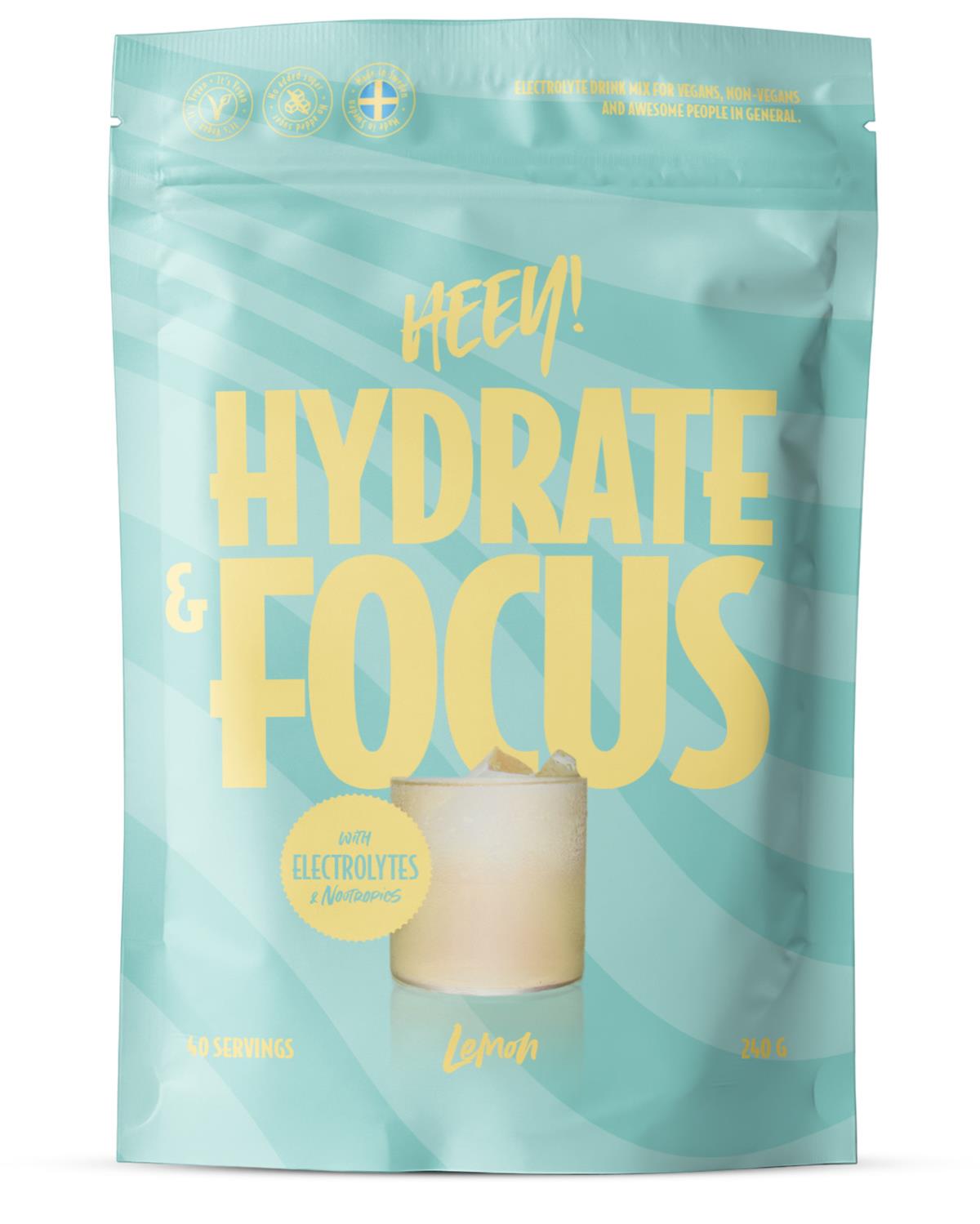 Heey! Hydrate & Focus Electrolytes + Lions Mane Lemon 240 g