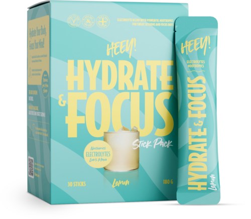 Heey! Hydrate & Focus Electrolytes Lemon Stick Pack 30 st