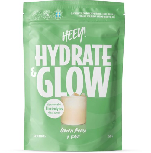 Heey! Hydrate & Glow Electrolytes + Coll-egan® Green Apple & Kiwi 240 g