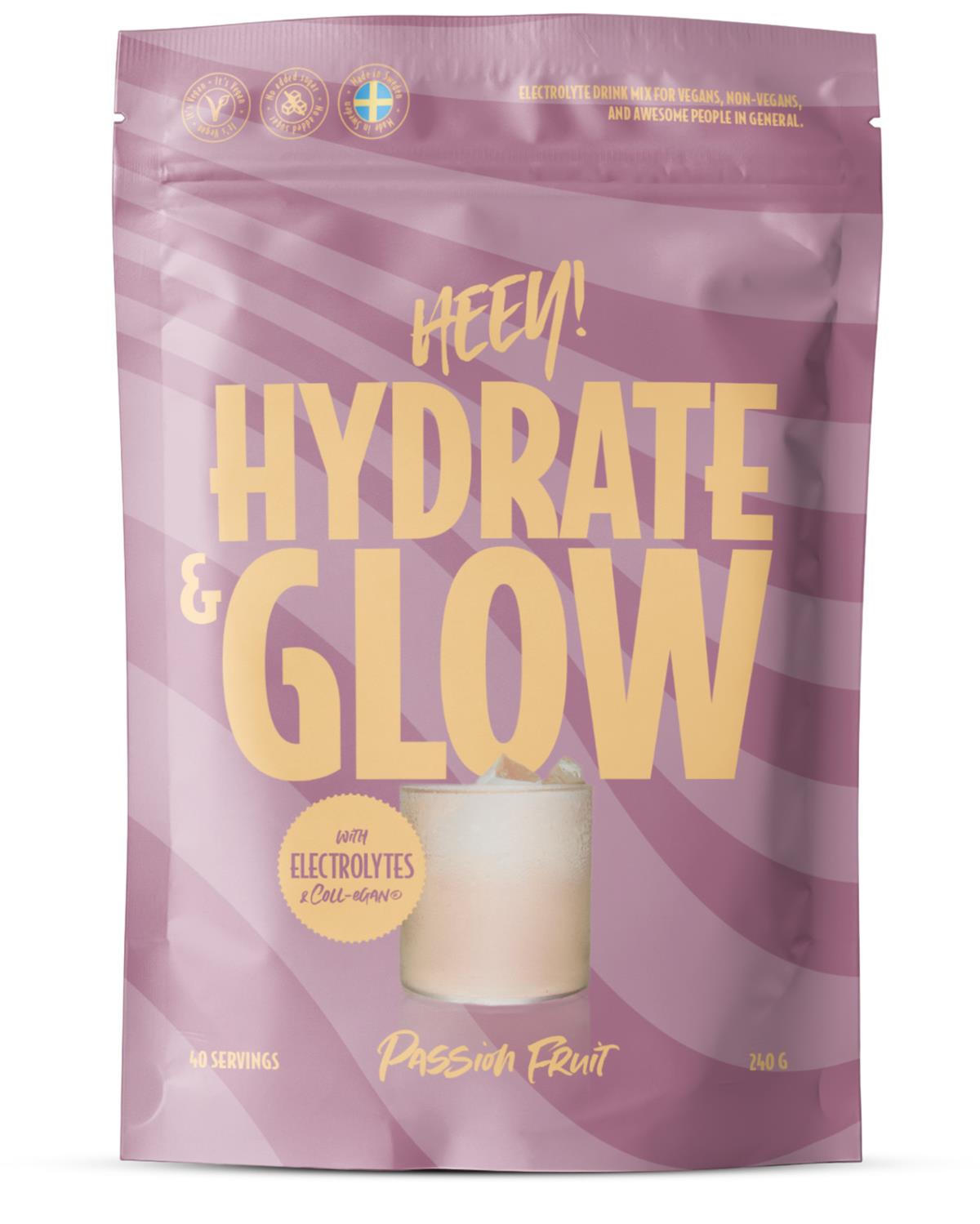 Heey! Hydrate & Glow Electrolytes + Coll-egan® Passion Fruit 240 g
