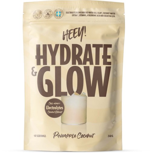Heey! Hydrate & Glow Electrolytes + Coll-egan® Pineapple Coconut 240 g