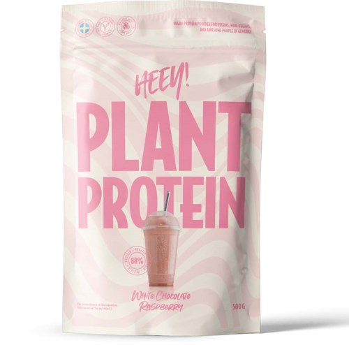Heey! Veganskt Protein Vit Choklad & Hallon 500 g