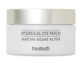 Valkoinen purkki Helmask silmänympärysnaamio, teksti matchasta ja hydrogelistä.