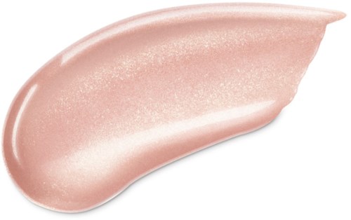 En ljus rosa, skimrig kräm i en svepande form med spetsig ände.