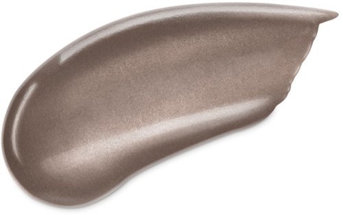 En metallsked med rund skål och ett något trasigt kant.