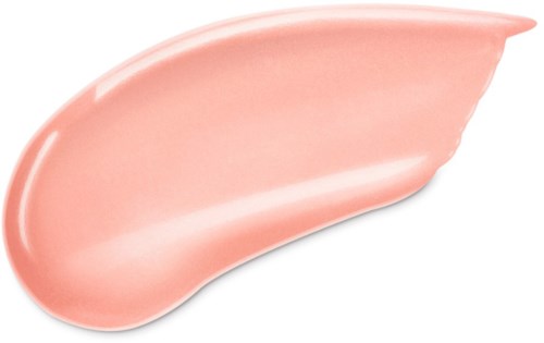 En rosa smet av kräm eller makeup med en slät, glänsande yta och kurvig form.