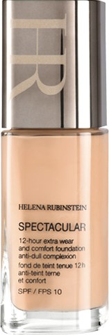 En flaska Helena Rubinstein-foundation som heter Spectacular med SPF 10, ger näring åt huden i 12 timmar.