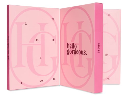 Rotes Buch mit nummerierten Seiten und dem Text "hello gorgeous".
