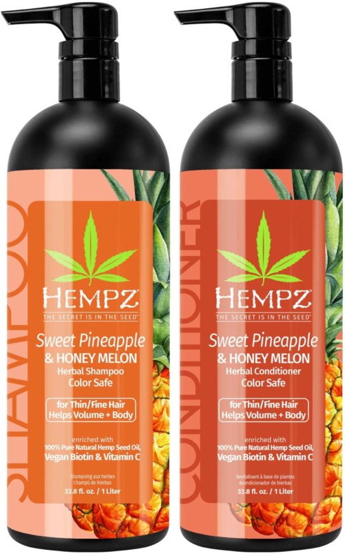 Hempz Sweet Pineapple & Honey Melon Herbal Bundle Shampoo 1000 ml & Conditioner 1000 ml