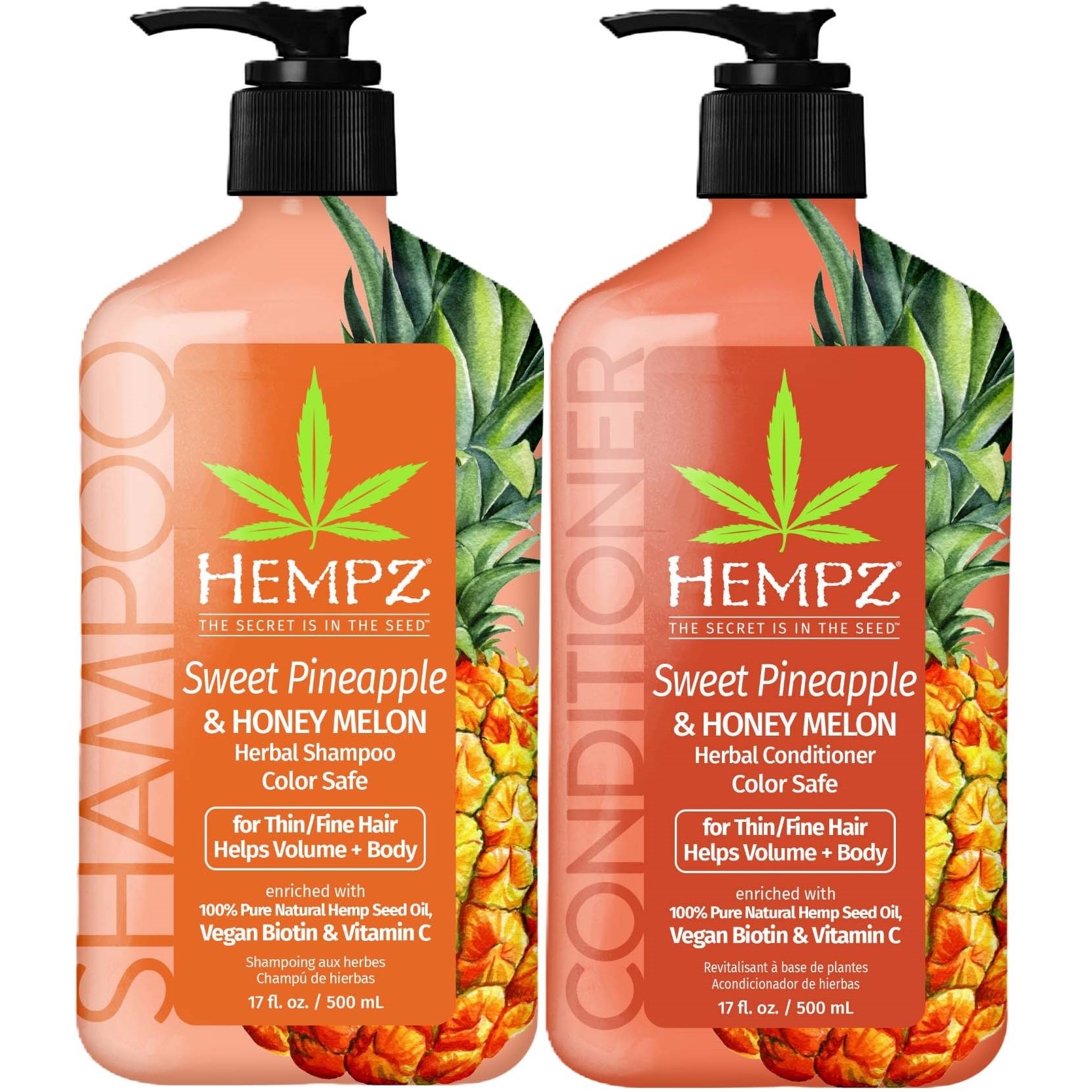 Hempz Sweet Pineapple & Honey Melon Herbal Bundle Shampoo 500 ml
