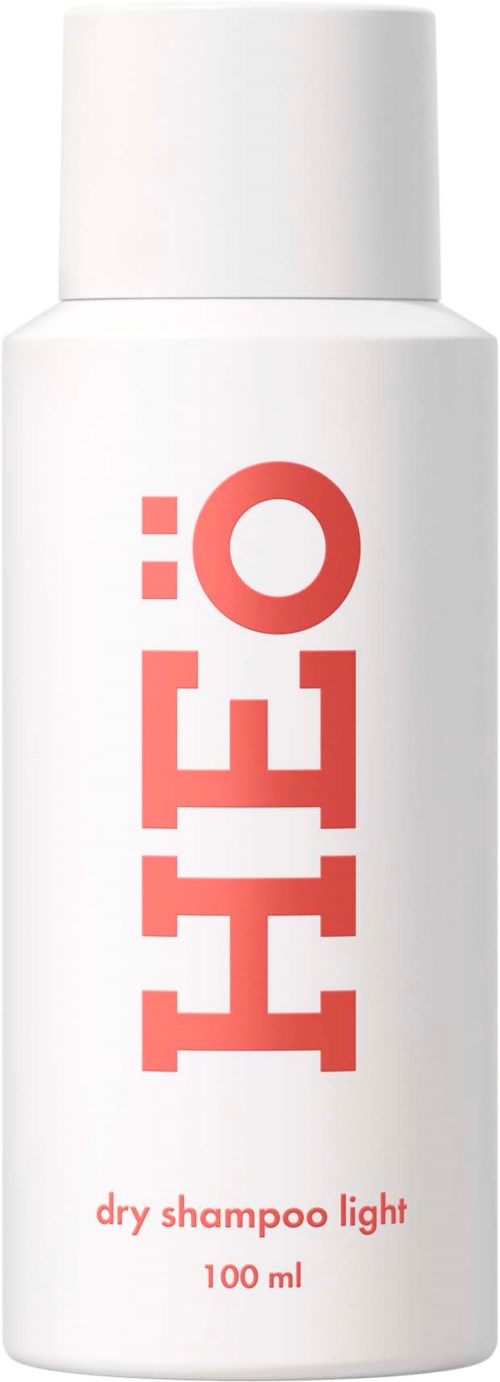 Witte fles met rode tekst, gemarkeerd als droogshampoo licht, 100 ml.