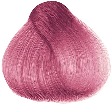 Eine große, tropfenförmige Schurzel rosa Haare mit glänzenden, glatten Strähnen.