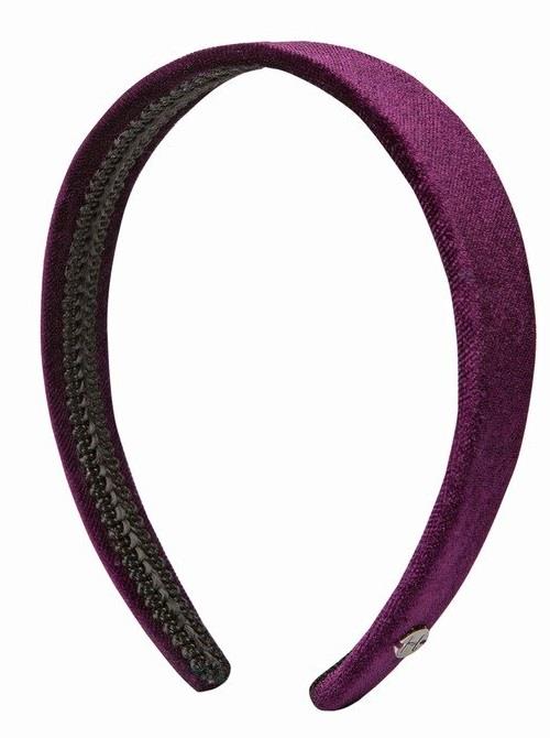 Hermine Hold Discothèque Collection HH Solid Velvet Headband Plommon