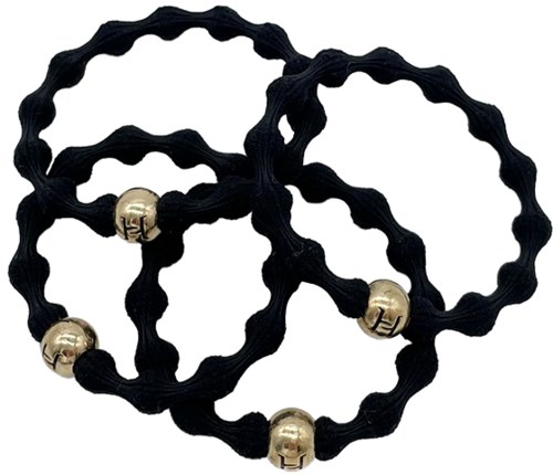 Hermine Hold Essential Collection Elastic Hair Tie 4-p Black