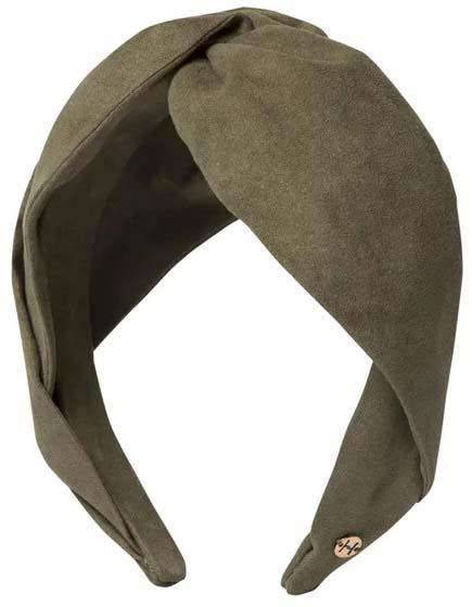 Hermine Hold Suede Knot Head Band Khaki