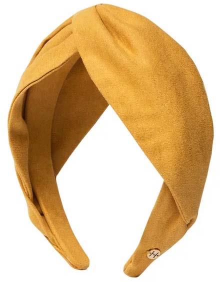 Hermine Hold Suede Knot Head Band Mustard