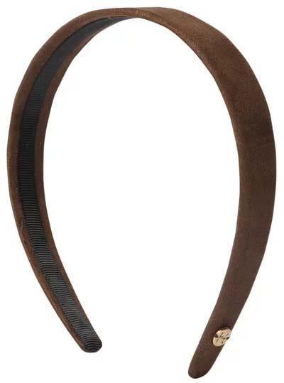Hermine Hold Suede Solid Head Band Brown