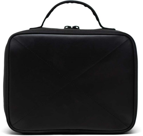 A black carrying case with a handle, rectangular shape, and zipper closure.