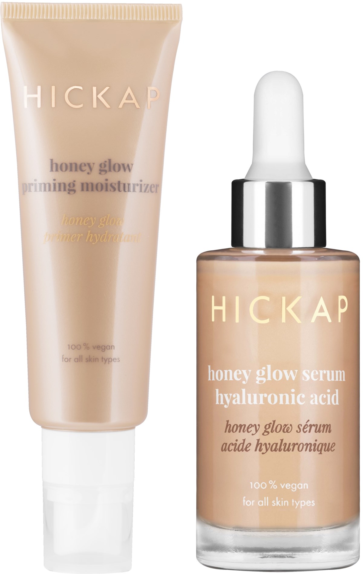 Набор Hickap Hyaluronic Glow Set: крем-праймер Honey Glow 50 мл и сыворотка 30 мл