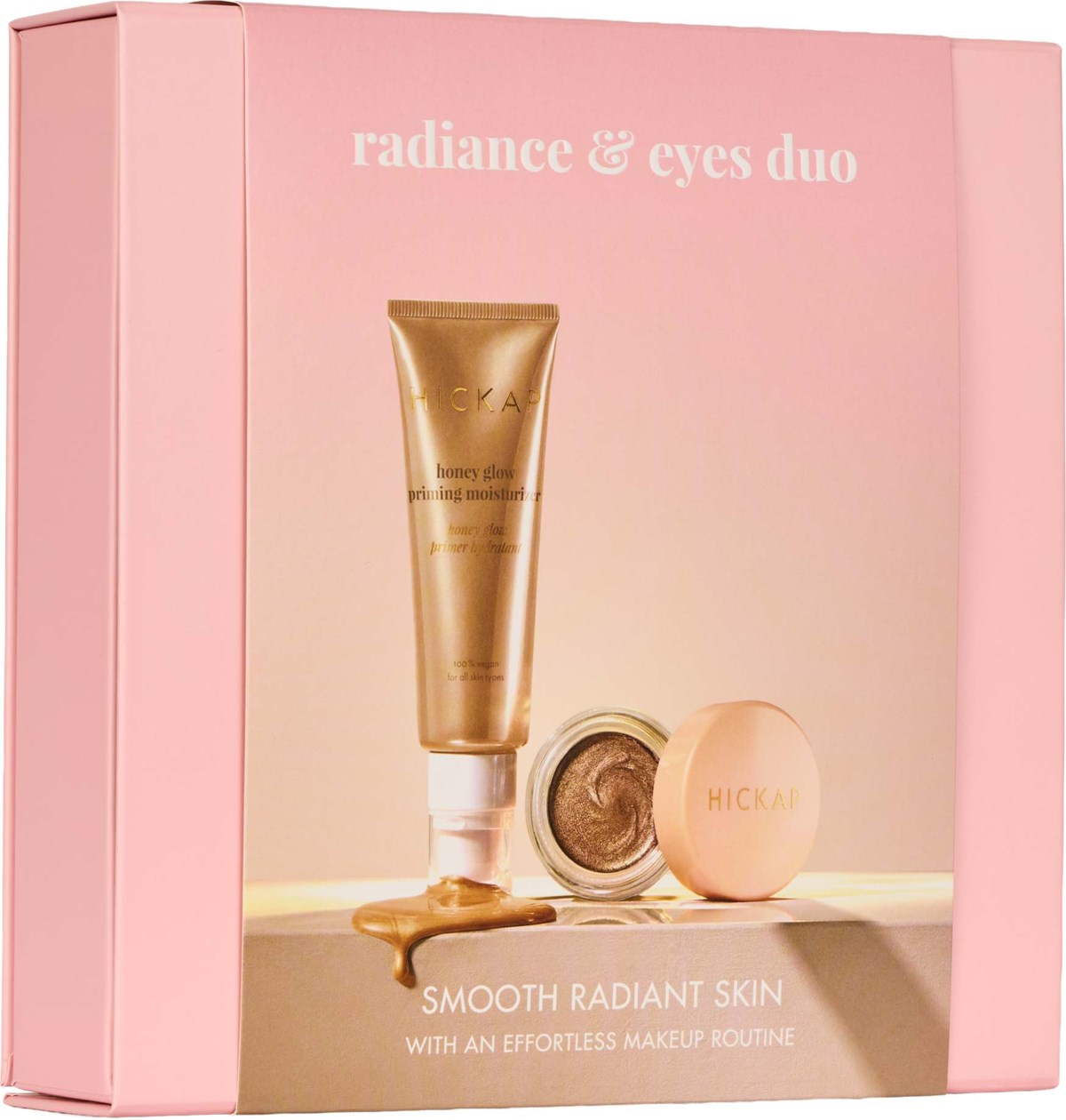 Набор Hickap Radiance & Eyes Duo: крем-праймер Honey Glow 50 мл и кремовые тени для век Fire Eyes Andromeda