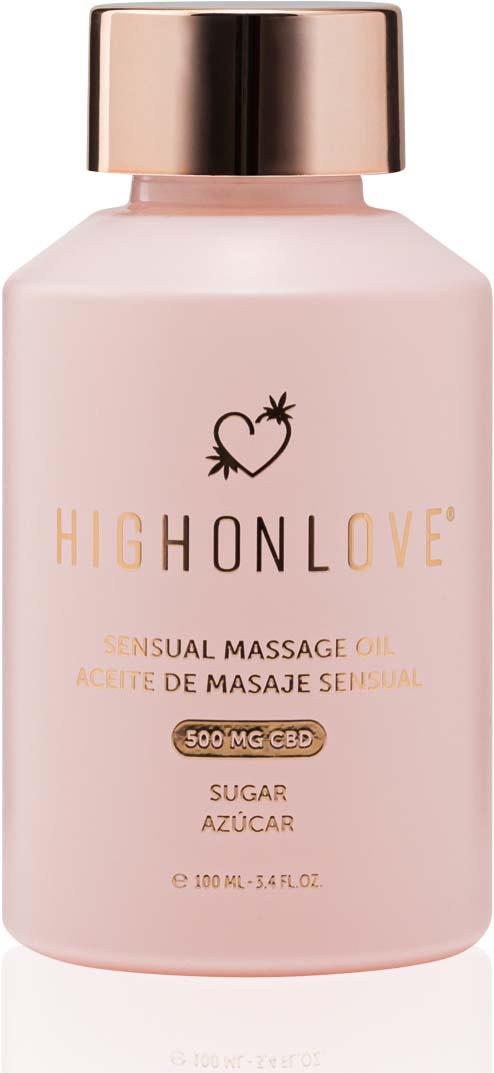 HighOnLove Sensual Massage Oil Sugar 500mg CBD 100 ml
