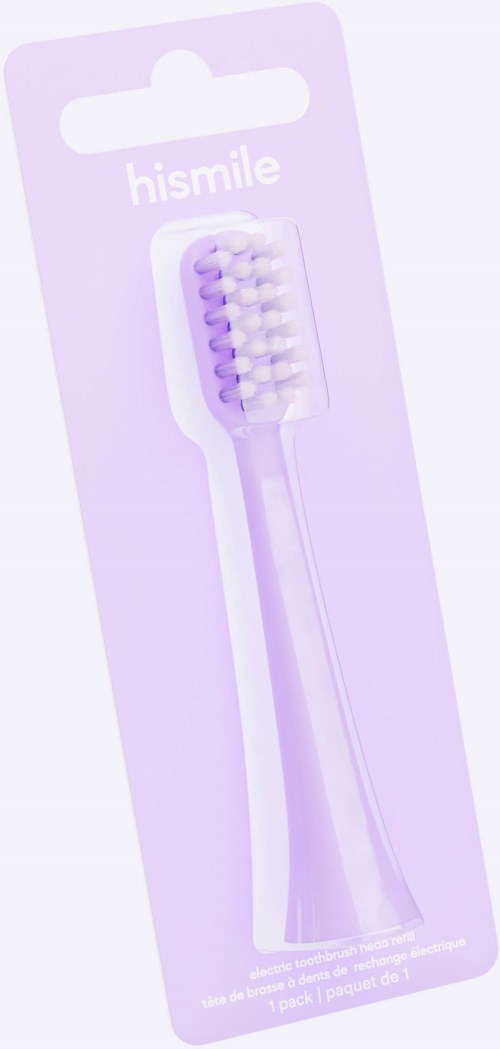 Violetti hammasharja pakkauksessa, jonka yläosassa lukee 'hismile'.