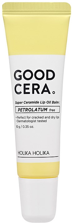 Huulirasvatupsu, jossa lukee 'Good Cera' ja maininta petroliumia vapaa ja dermatologisesti testattu.