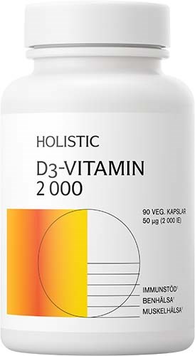Holistic D3-vitamin 2000IE (50 µg) 180 vegetabiliska kapslar 90 pcs