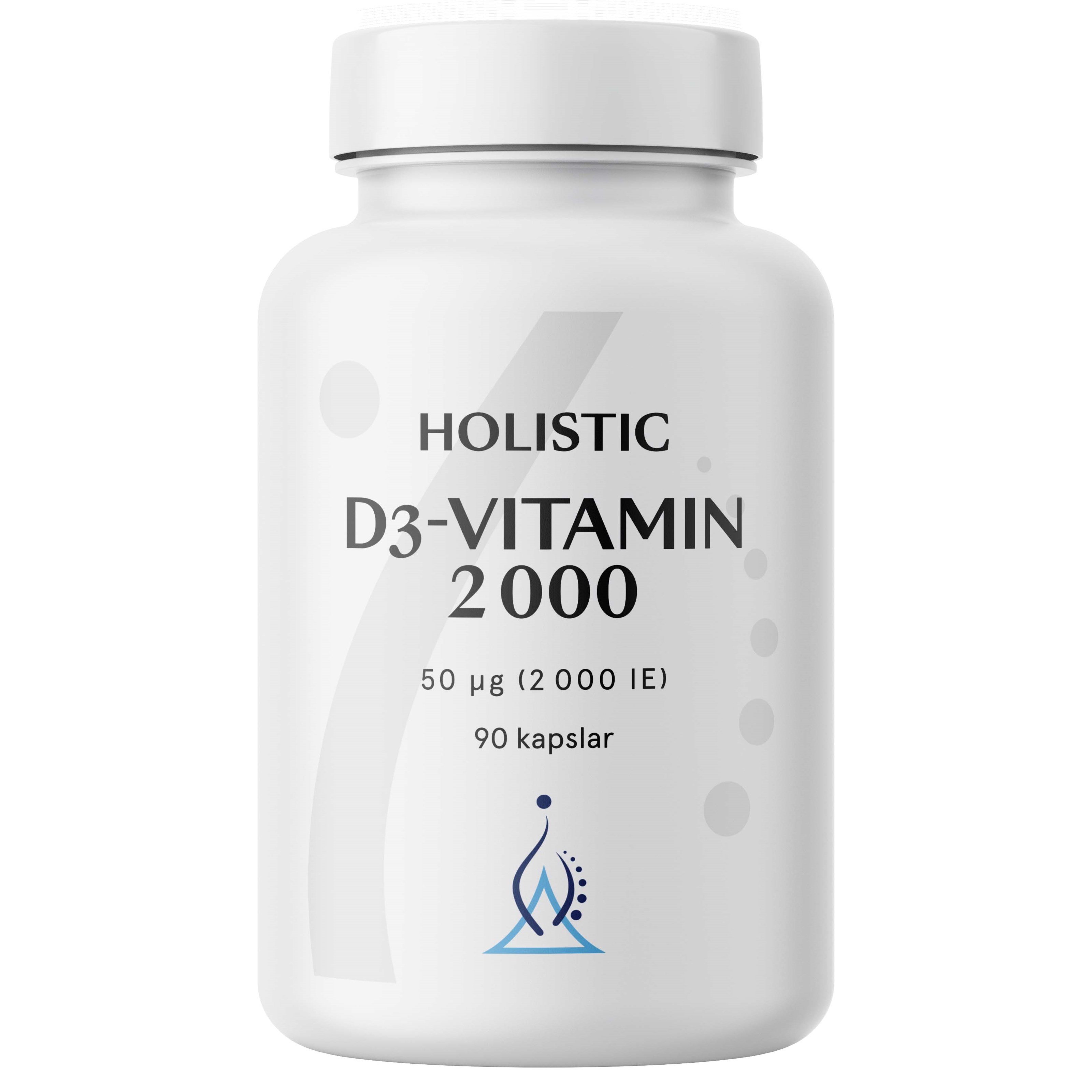 Läs mer om Holistic D3-vitamin 2000IE (50 µg) 180 vegetabiliska kapslar 90 st