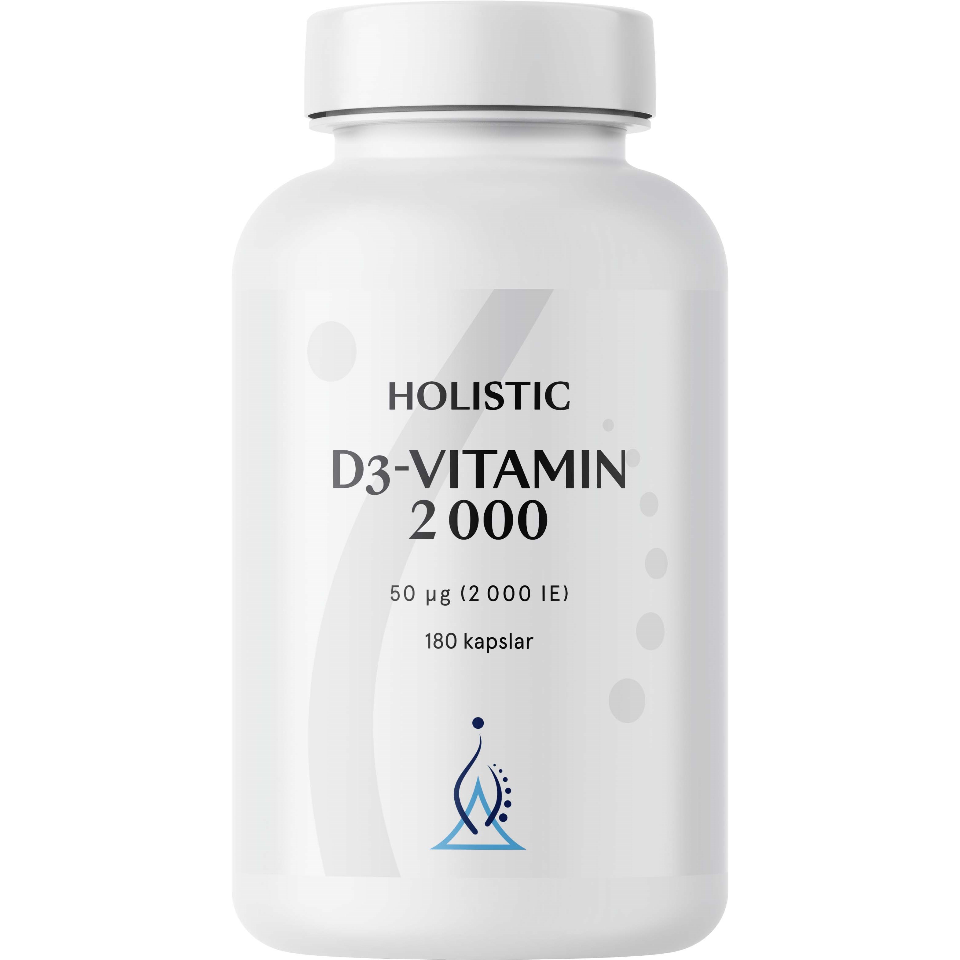 Läs mer om Holistic D3-vitamin 2000IE (50 µg) 90 vegetabiliska kapslar 180 st