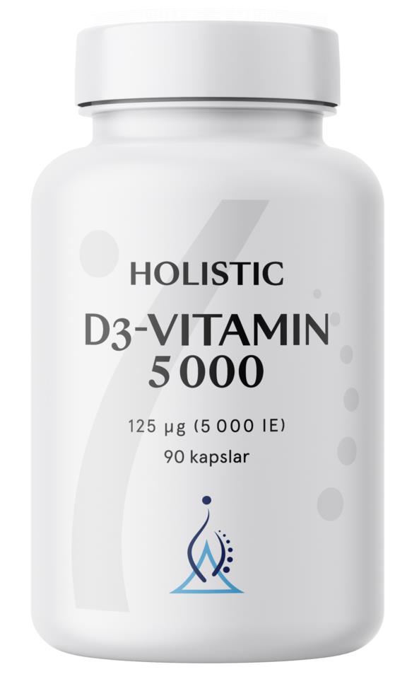 Holistic D3-vitamin 5000 (125 µg) extra högdoserad 90 vegetabiliska kapslar