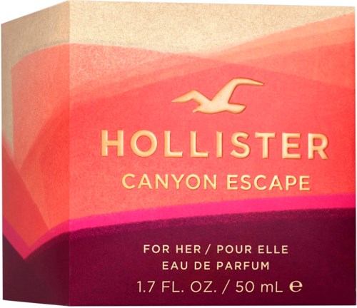 Opakowanie mydła w kolorach różowym, pomarańczowym i fioletowym. Z logo Hollister i napisem Canyon Escape.
