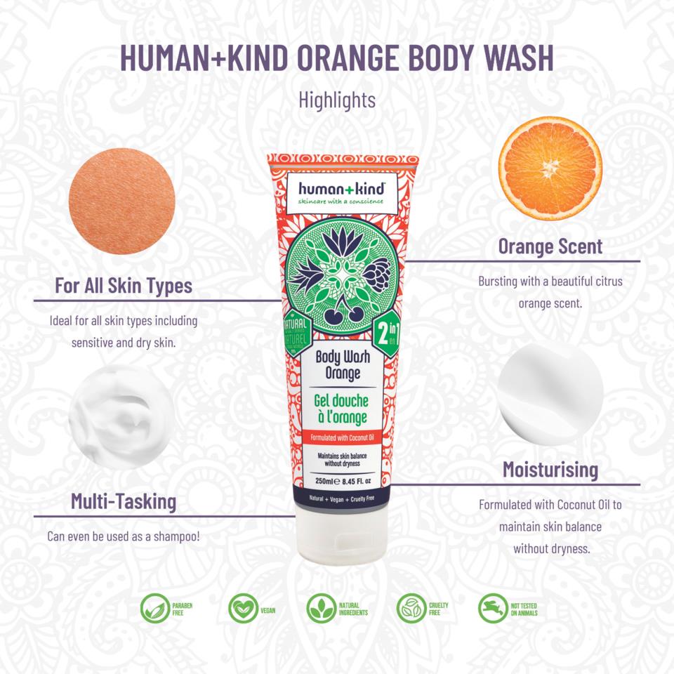 Human+Kind Body Wash Orange 250 ml