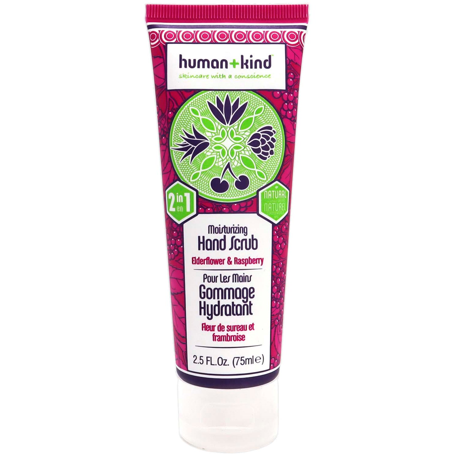 human + kind Hand Scrub Elderflower & Raspberry 75 ml