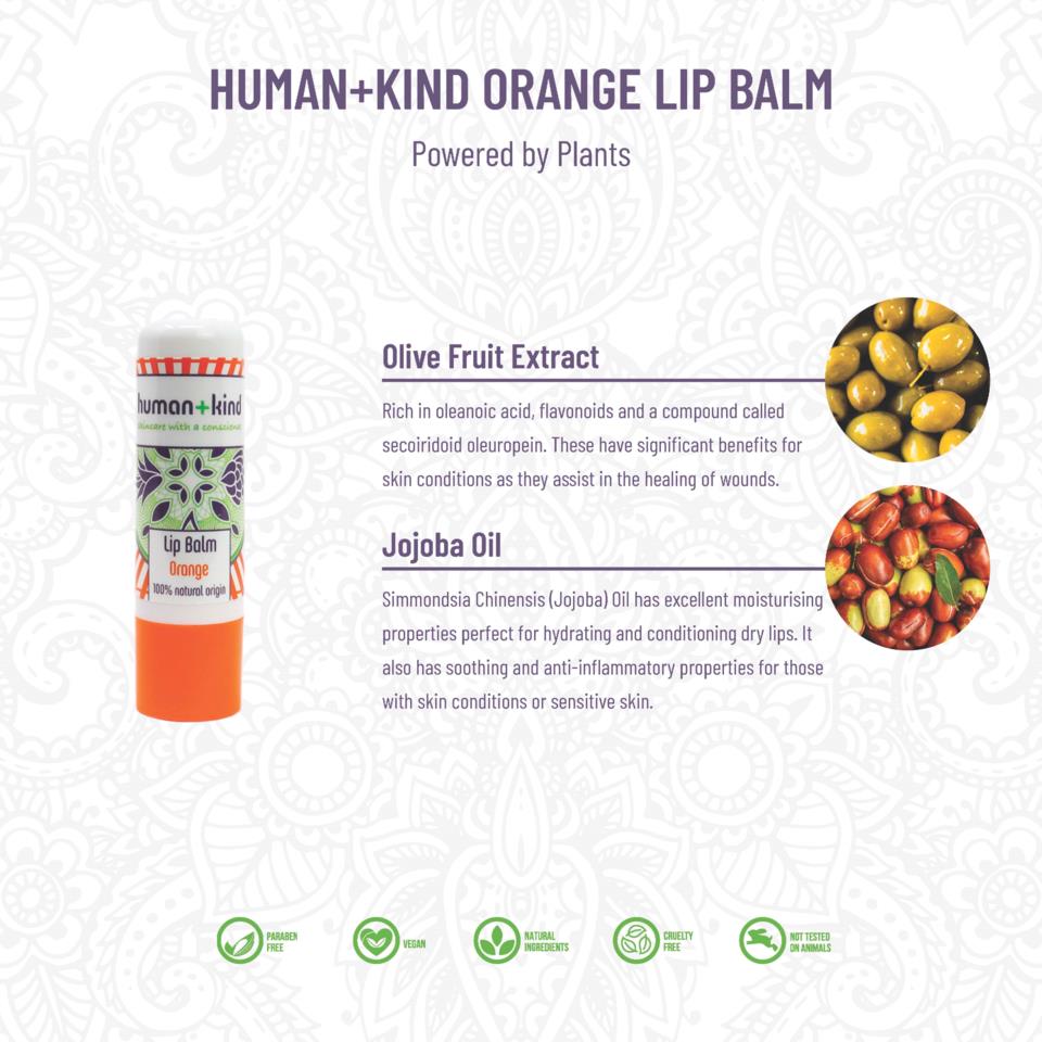 Human+Kind Lip Balm Orange 4,8 g