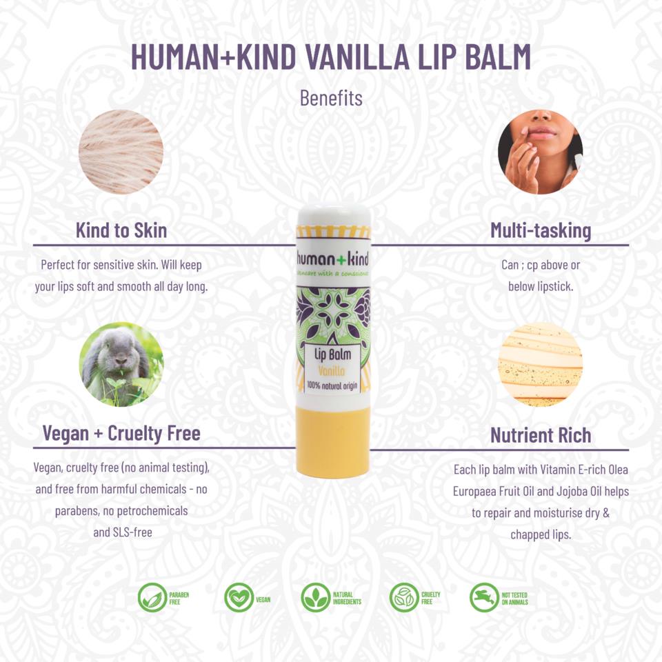 Human+Kind Lip Balm Vanilla 4,8 g