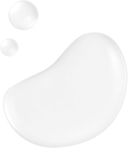 Two white blobs, one large and one small, on a white background. They look like drops or bubbles.