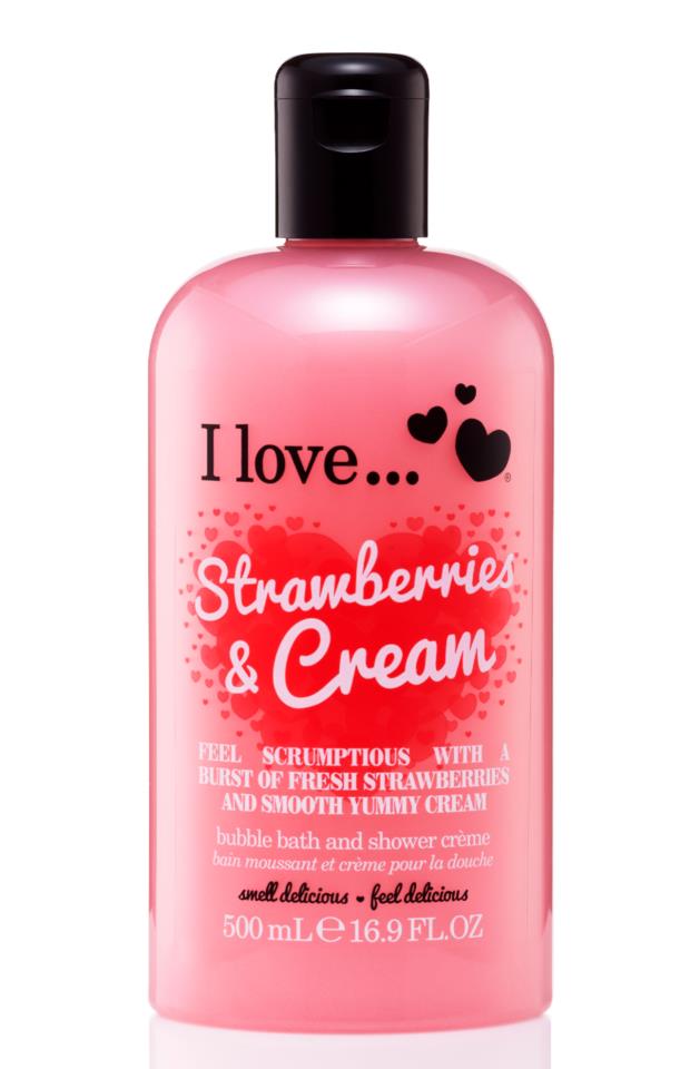 I Love… Bubble Bath & Shower Crème Strawberries & Cream 500ml