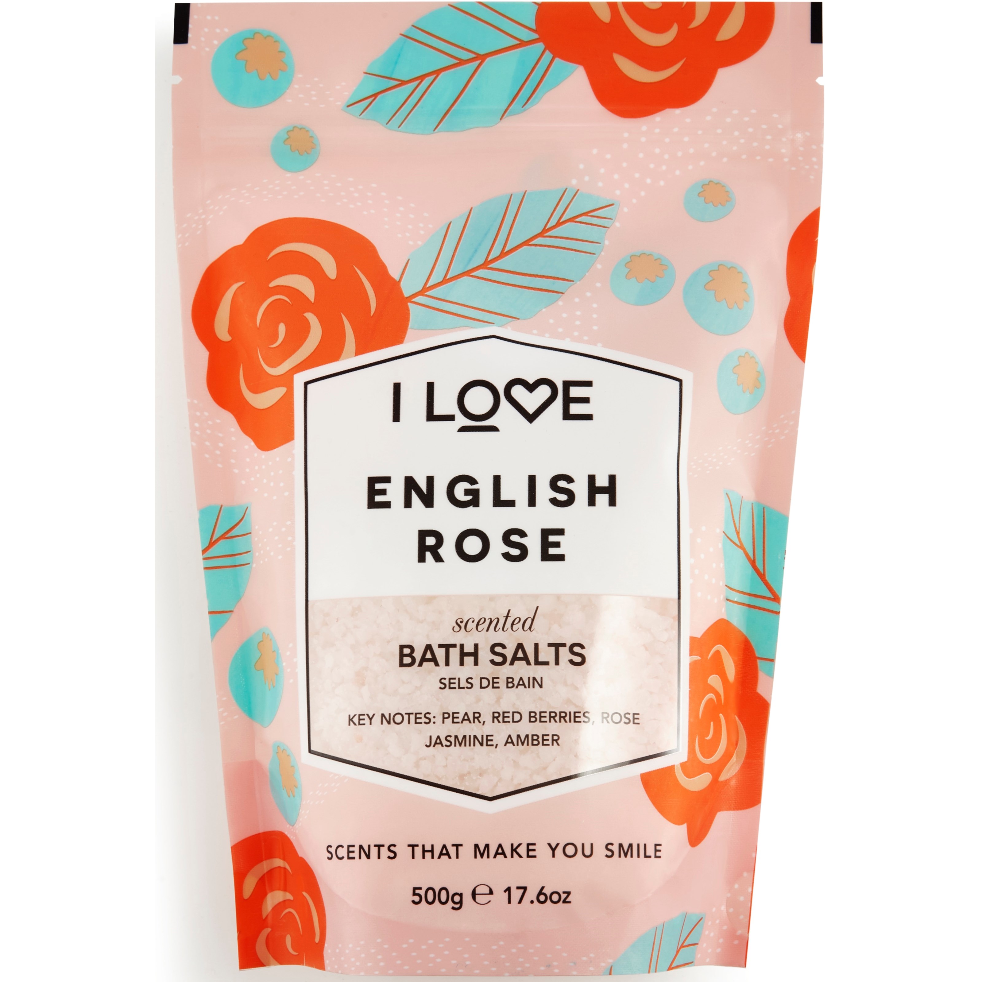 Produktfoto för I LOVE_Scented Bath Salts soothing and relaxing English Rose bath salt 500g