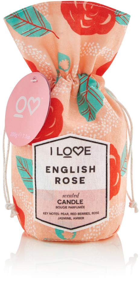 I Love Signature English Rose Scented Candle 200g