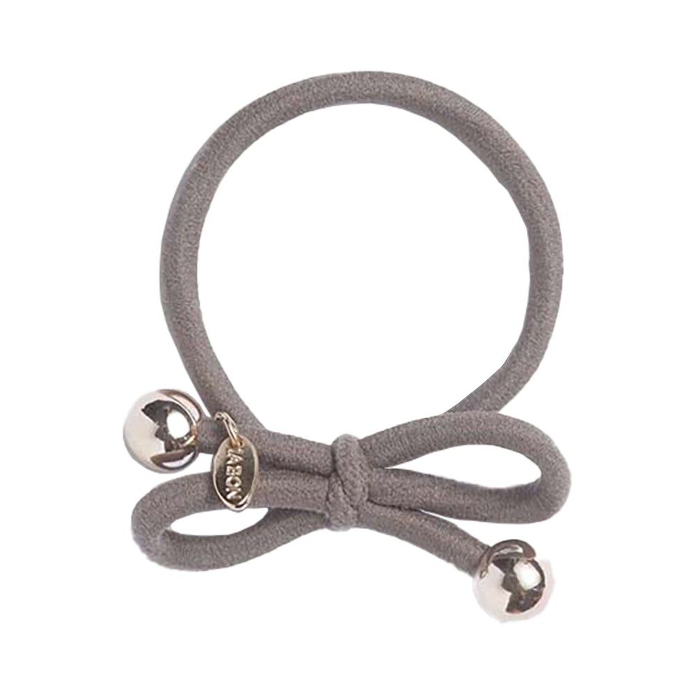 Ia Bon Ia Bon Hair Tie With Gold Bead Deep Taupe