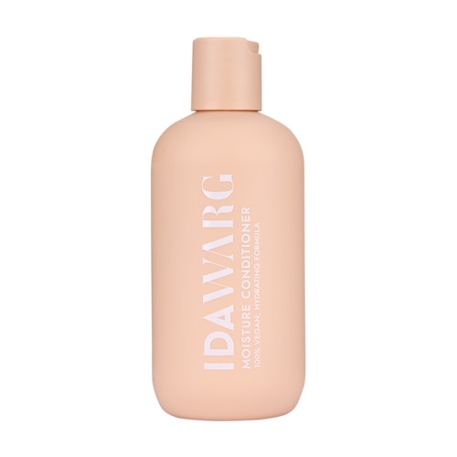 Różowa butelka od IDAVARCG Moisture Conditioner z białym napisem.