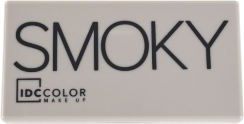 Logotyp med ordet 'SMOKY' och liten text 'IDC COLOR MAKE UP' nedan.
