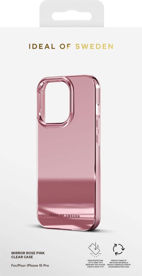 IDEAL OF SWEDEN Clear Case iPhone 15 Pro Mirror Rose Pink