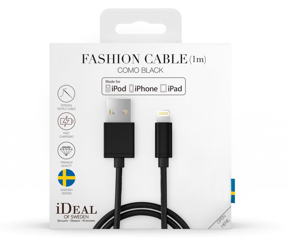 IDEAL OF SWEDEN Como Lightning Cable, 1m Black