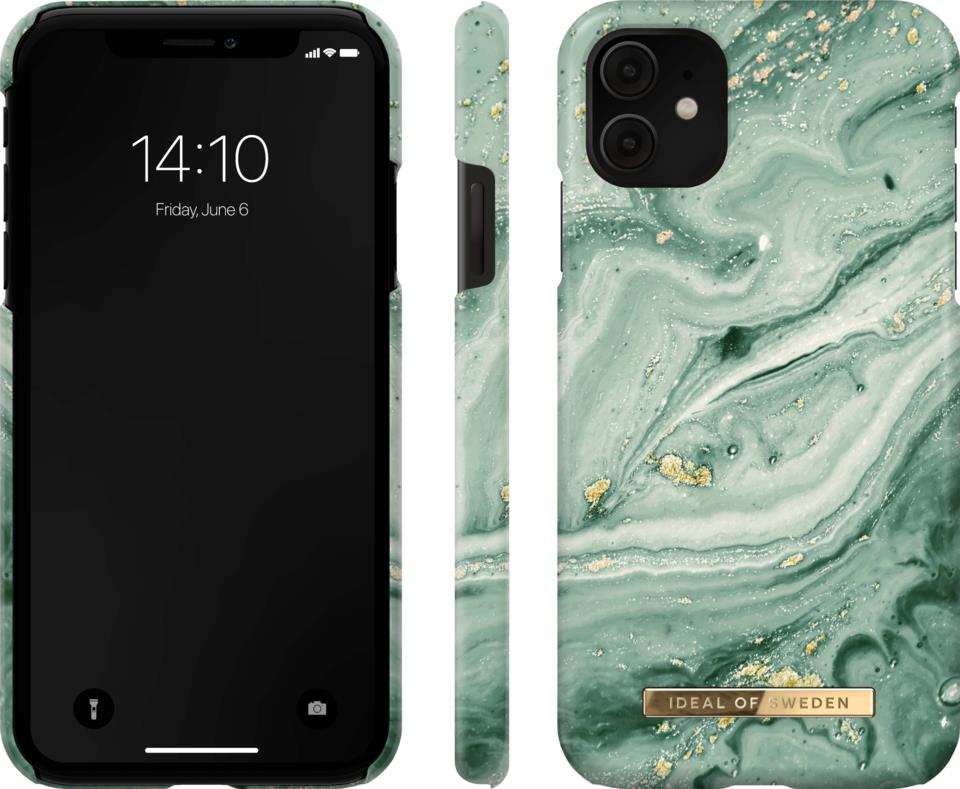 iDeal of Sweden Fashion Case iPhone 11/XR Mint Swirl Marble