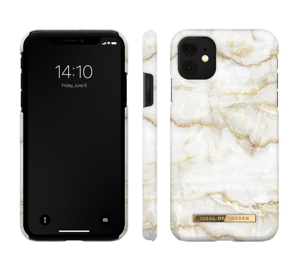 IDEAL OF SWEDEN Fashion Case iPhone 11/XR Golden Pearl Marbl